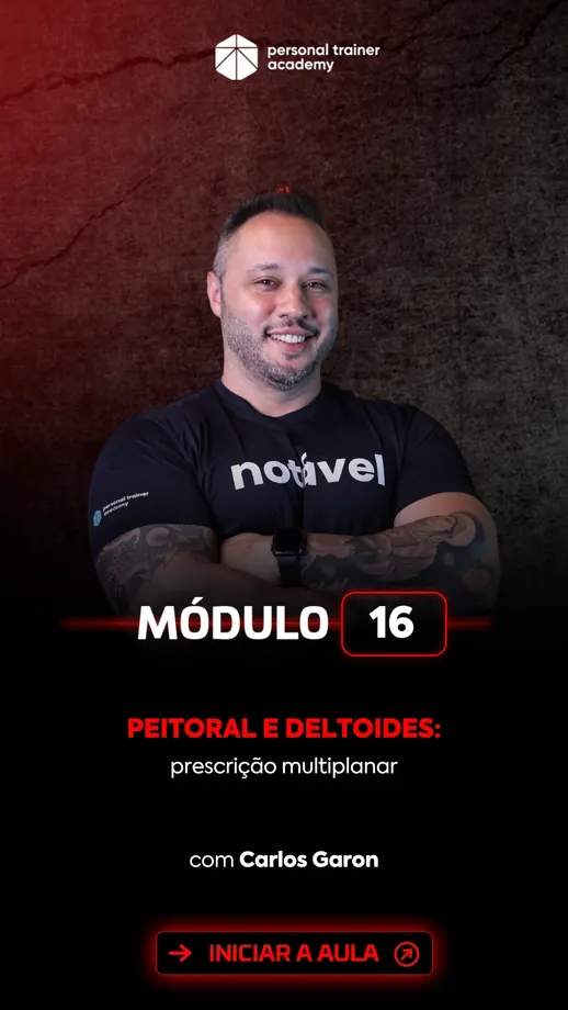 Módulo 16 da pós-graduação em Bodybuilding, com professor da Personal Trainer Academy