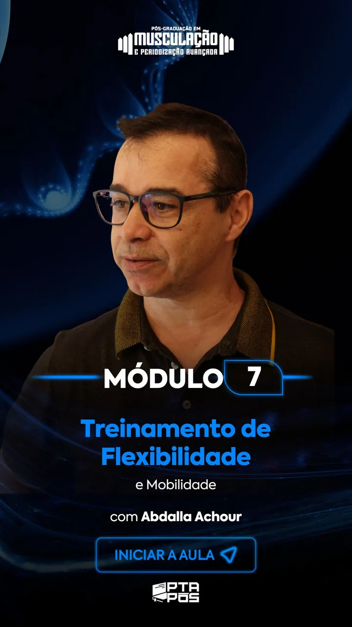 Módulo 7 da pós-graduação em Musculação e Periodização, com professor da Personal Trainer Academy